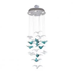 Flock of Birds 8-Light Polished Chrome Cluster Pendant Light by Dale Tiffany