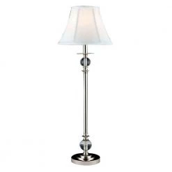 32 in. Polished Chrome Buffet Lamp with Crystal Shade by Dale Tiffany