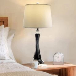 Vena 27 in. Polished Chrome Table Lamp with Fabric Shade by Dale Tiffany -Dale Tiffany Store polished chrome dale tiffany table lamps gt20040 31 1000