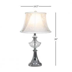 Avery 26 in. Polished Chrome Table Lamp with Fabric Shade by Dale Tiffany -Dale Tiffany Store polished chrome dale tiffany table lamps gt21131 44 1000