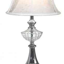 Avery 26 in. Polished Chrome Table Lamp with Fabric Shade by Dale Tiffany -Dale Tiffany Store polished chrome dale tiffany table lamps gt21131 4f 1000
