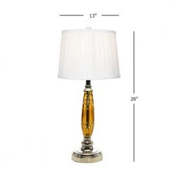 Glossy 26 in. Polished Chrome Table Lamp with Fabric Shade by Dale Tiffany 14 Glossy 26 in. Polished Chrome Table Lamp with Fabric Shade by Dale Tiffany -Dale Tiffany Store polished chrome dale tiffany table lamps gt21189 44 1000