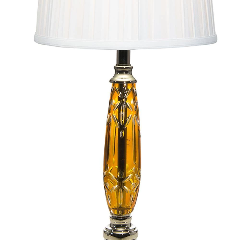 Glossy 26 in. Polished Chrome Table Lamp with Fabric Shade by Dale Tiffany 6 Glossy 26 in. Polished Chrome Table Lamp with Fabric Shade by Dale Tiffany - Image 4