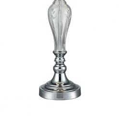 Charlotte 27 in. Polished Chrome Table Lamp with Fabric Shade by Dale Tiffany -Dale Tiffany Store polished chrome dale tiffany table lamps sgt17042f 1f 1000