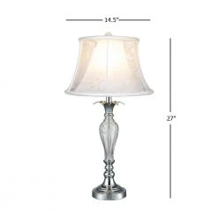 Charlotte 27 in. Polished Chrome Table Lamp with Fabric Shade by Dale Tiffany -Dale Tiffany Store polished chrome dale tiffany table lamps sgt17042f 44 1000