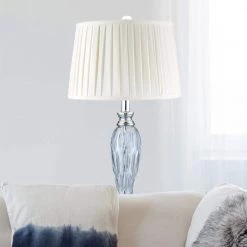 Vella 26.5 in. Polished Chrome Table Lamp with Fabric Shade by Dale Tiffany -Dale Tiffany Store polished chrome dale tiffany table lamps sgt17066f 31 1000