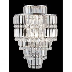 Cathedral 18 in. Polished Chrome Wall Sconce with Solid Crystal Shade by Dale Tiffany