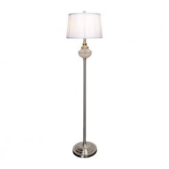 Alta 58 in. Polished Nickel Floor Lamp with Hardback Fabric Shade by Dale Tiffany