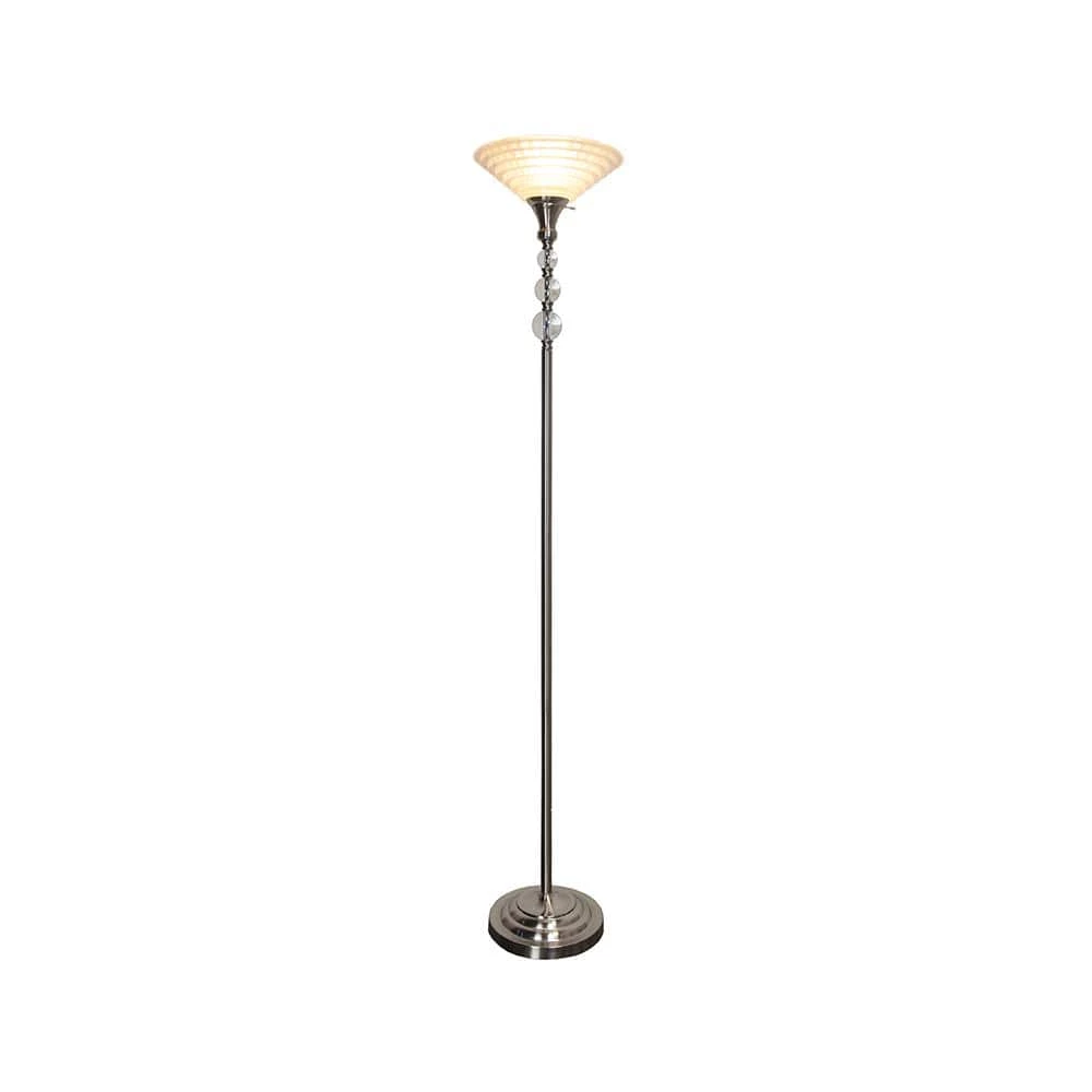 Alaris 72 in. Polished Nickel Floor Lamp with Art Glass Shade by Dale Tiffany 3 Alaris 72 in. Polished Nickel Floor Lamp with Art Glass Shade by Dale Tiffany