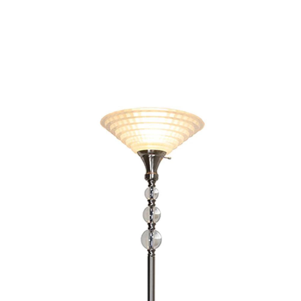 Alaris 72 in. Polished Nickel Floor Lamp with Art Glass Shade by Dale Tiffany 5 Alaris 72 in. Polished Nickel Floor Lamp with Art Glass Shade by Dale Tiffany - Image 3