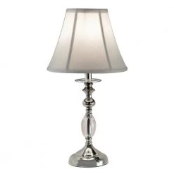 20 in. Polished Nickel Table Lamp with Fabric by Dale Tiffany