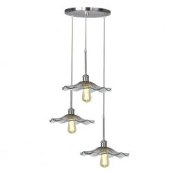 Indonesia Collection 3-Light Vintage LED Bulb Satin Nickel Pendant by Dale Tiffany