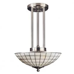 2-Light Satin Nickel Dome Inverted Pendant by Dale Tiffany