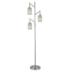 Alps Mosaic 68 in. 3-Light Satin Nickel Floor Lamp by Dale Tiffany