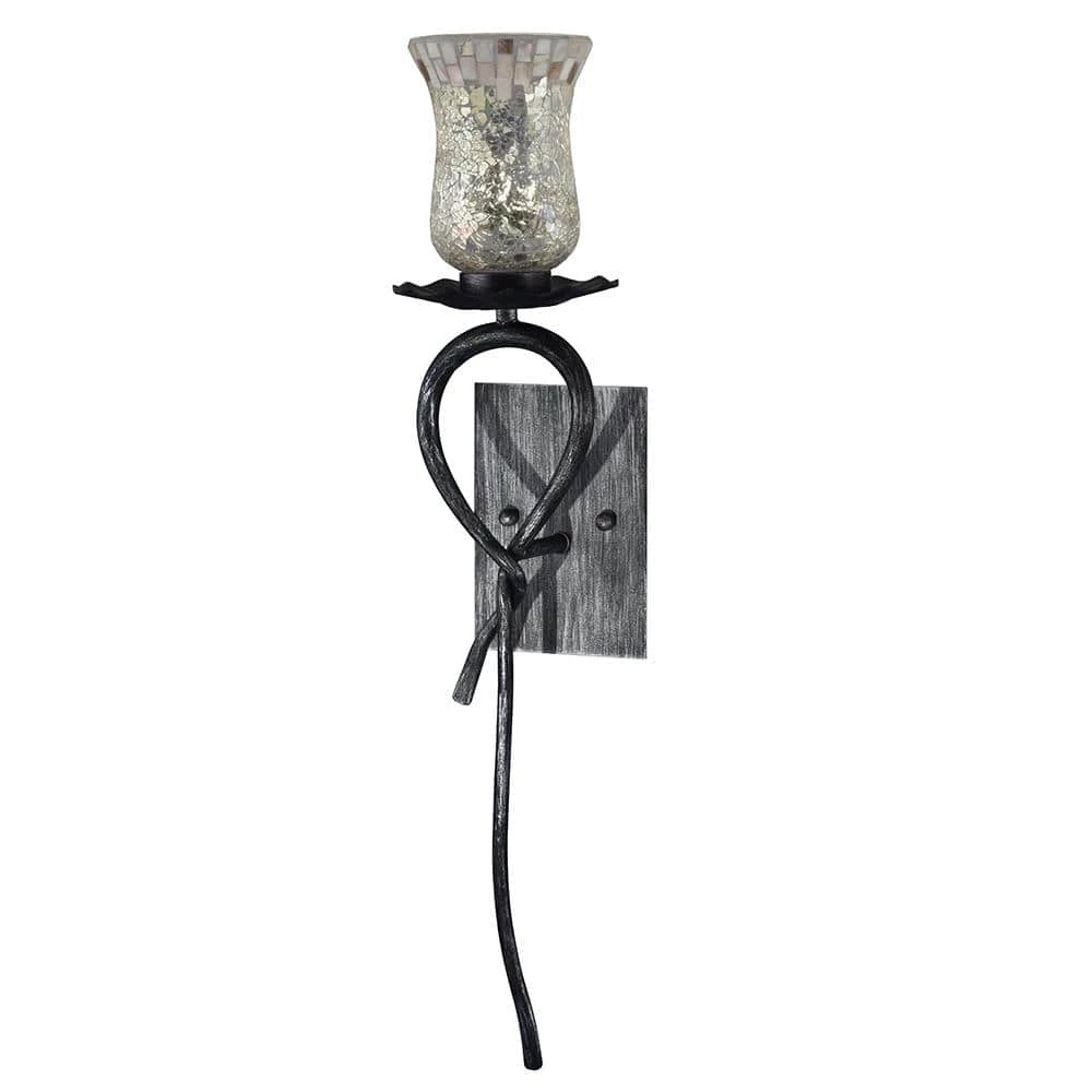Hunters Creek 7.5-Watt Silver Black Integrated LED Wall Sconce by Dale Tiffany 3 Hunters Creek 7.5-Watt Silver Black Integrated LED Wall Sconce by Dale Tiffany