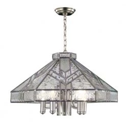 6-Light Antique Silver 6-Sided Hanging Fixture by Dale Tiffany