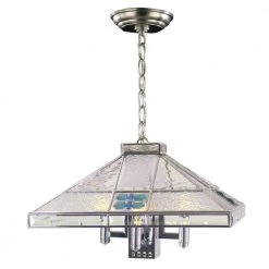 Square 5-Light Silver Hanging Fixture by Dale Tiffany