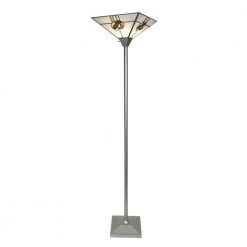 Mack Rose 72 in. Silver Resin Floor/Torchiere Lamp by Dale Tiffany