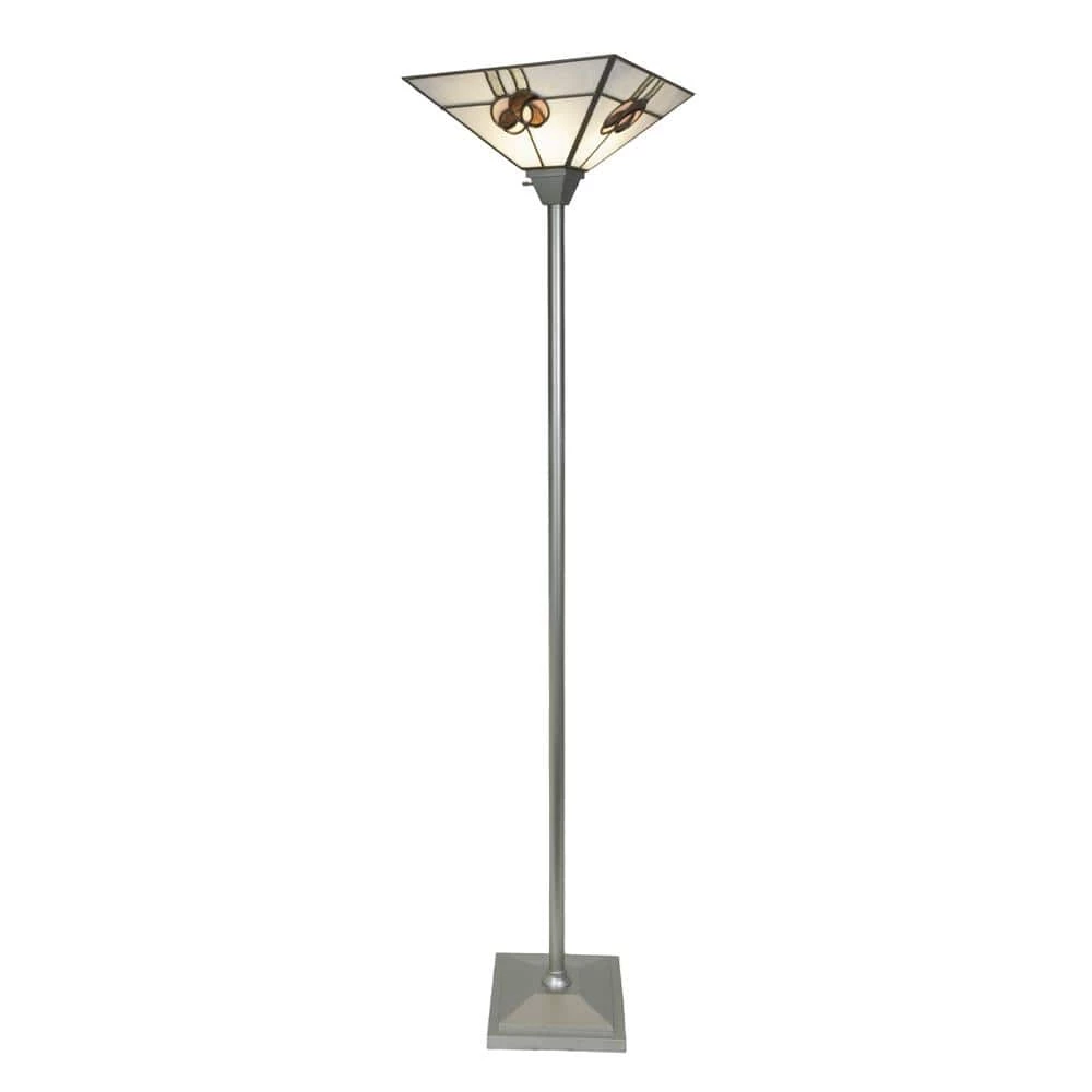Mack Rose 72 in. Silver Resin Floor/Torchiere Lamp by Dale Tiffany 3 Mack Rose 72 in. Silver Resin Floor/Torchiere Lamp by Dale Tiffany