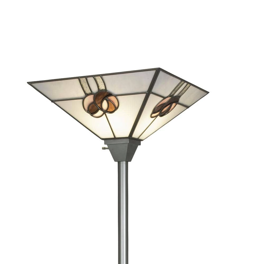 Mack Rose 72 in. Silver Resin Floor/Torchiere Lamp by Dale Tiffany 4 Mack Rose 72 in. Silver Resin Floor/Torchiere Lamp by Dale Tiffany - Image 2