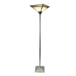 Leonetto 72 in. Silver Metal Floor/Torchiere Lamp by Dale Tiffany