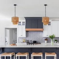 Brady 12 in. 1-Light Traditional Pendant with Natural Rattan Wicker Shade and Black Hardware by TRUE FINE -Dale Tiffany Store tan true fine chandeliers td60004c 1d 1000