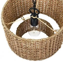 Brady 12 in. 1-Light Traditional Pendant with Natural Rattan Wicker Shade and Black Hardware by TRUE FINE -Dale Tiffany Store tan true fine chandeliers td60004c 44 1000