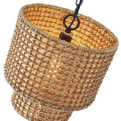Brady 12 in. 1-Light Traditional Pendant with Natural Rattan Wicker Shade and Black Hardware by TRUE FINE -Dale Tiffany Store tan true fine chandeliers td60004c fa 1000