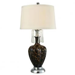 23.5 in. Tiffany Bronze Table Lamp with Hand Rolled Art Glass by Dale Tiffany
