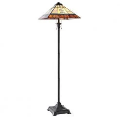Novella 62 in. Tiffany Bronze Metal Floor/Torchiere Lamp by Dale Tiffany
