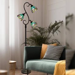 Alassio 72 .5 in. Tiffany Bronze Floor Lamp with Hand Rolled Art Glass (Tiffany) Shade by Dale Tiffany -Dale Tiffany Store tiffany bronze dale tiffany floor lamps tf20386 31 1000