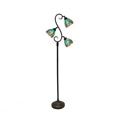 Alassio 72 .5 in. Tiffany Bronze Floor Lamp with Hand Rolled Art Glass (Tiffany) Shade by Dale Tiffany