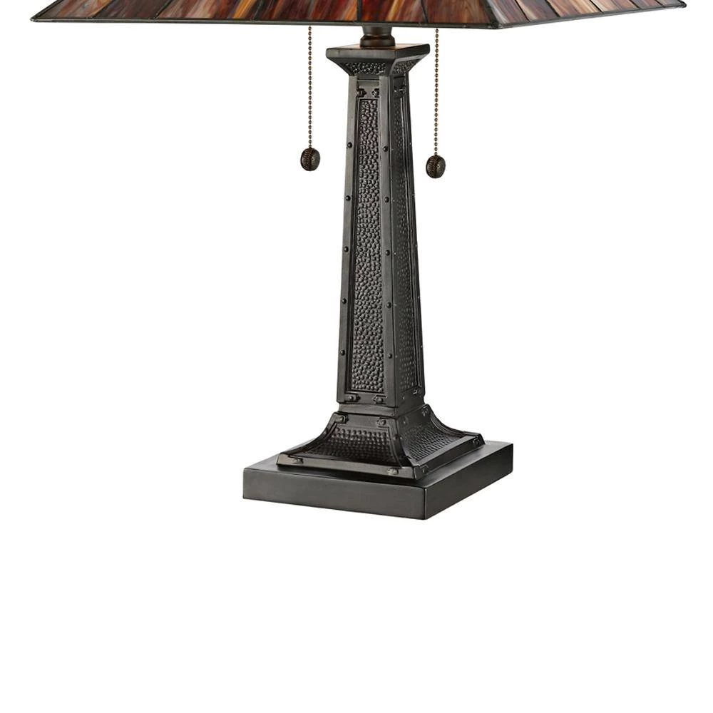 Novella 25 in. Bronze Table Lamp with Hand Rolled Art Glass Shade by Dale Tiffany 7 Novella 25 in. Bronze Table Lamp with Hand Rolled Art Glass Shade by Dale Tiffany - Image 5