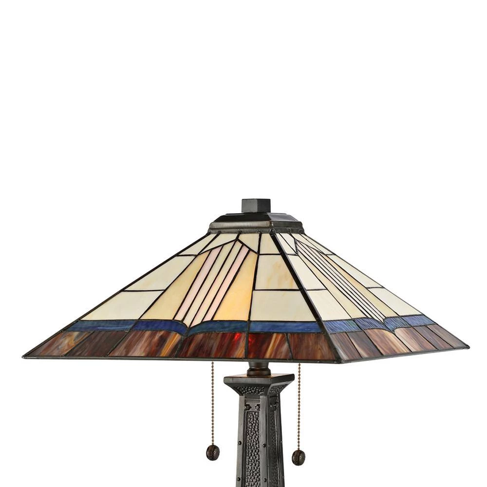 Novella 25 in. Bronze Table Lamp with Hand Rolled Art Glass Shade by Dale Tiffany 6 Novella 25 in. Bronze Table Lamp with Hand Rolled Art Glass Shade by Dale Tiffany - Image 4