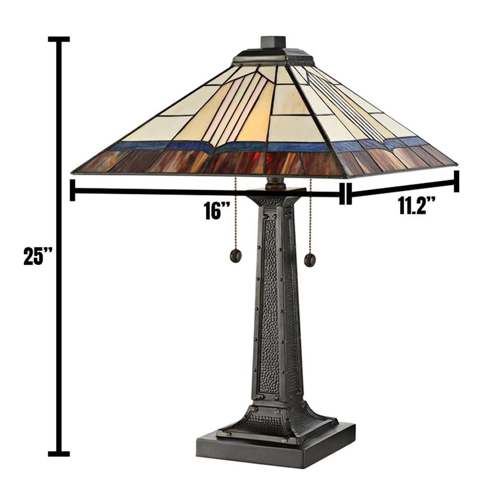 Novella 25 in. Bronze Table Lamp with Hand Rolled Art Glass Shade by Dale Tiffany 5 Novella 25 in. Bronze Table Lamp with Hand Rolled Art Glass Shade by Dale Tiffany - Image 3
