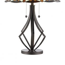 Diamond Flare 28 in. Bronze Table Lamp with Hand Rolled Art Glass Shade by Dale Tiffany -Dale Tiffany Store tiffany bronze dale tiffany table lamps tt19191 1f 1000