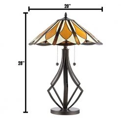 Diamond Flare 28 in. Bronze Table Lamp with Hand Rolled Art Glass Shade by Dale Tiffany -Dale Tiffany Store tiffany bronze dale tiffany table lamps tt19191 c3 1000