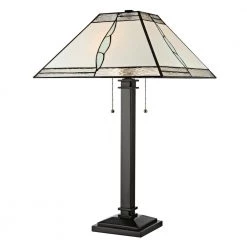 Parkdale 29 in. Bronze Table Lamp with Hand Rolled Art Glass Shade by Dale Tiffany