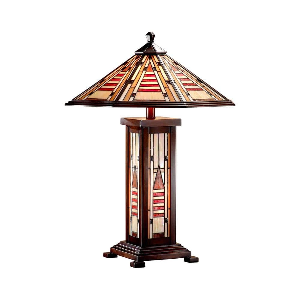 Woodruff 24 .5 in. Walnut Table Lamp by Dale Tiffany 3 Woodruff 24 .5 in. Walnut Table Lamp by Dale Tiffany