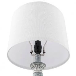 22 .75 in. Washed Aqua/Blue Table Lamp with White Linen Shade, 9.5-Watt LED Bulbs Included (Set of 2) by TRUE FINE -Dale Tiffany Store washed aqua blue true fine table lamps 21512t 2pk 1f 1000