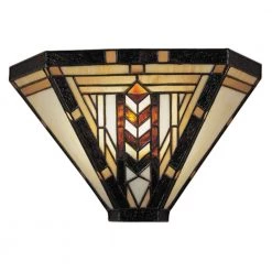 1-Light White Carnelian Tiffany Sconce by Dale Tiffany
