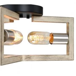 11.5 in. 3-Light Wood Tone Modern Farmhouse Semi-Flush Mount Ceiling Light by TRUE FINE -Dale Tiffany Store wood tone true fine flush mount lights td41016fl 76 1000