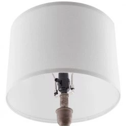 29 in. Wood Farmhouse Table Lamp with White Linen Shade, 9.5-Watt LED Bulbs Included (Set of 2) by TRUE FINE -Dale Tiffany Store wood true fine table lamps 20070 2pk 4f 1000