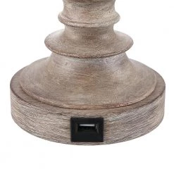 23 in. Wood Farmhouse Table Lamp with USB Port and White Linen Shade, 9.5-Watt LED Bulbs Included (Set of 2) by TRUE FINE 16 23 in. Wood Farmhouse Table Lamp with USB Port and White Linen Shade, 9.5-Watt LED Bulbs Included (Set of 2) by TRUE FINE -Dale Tiffany Store wood true fine table lamps 21511t 2pk c3 1000