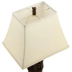 30 in. Wood Indoor Table Lamp with Off-White Shade, 9.5-Watt LED Bulbs Included (Set of 2) by TRUE FINE -Dale Tiffany Store wood true fine table lamps ad8002t 2pk 44 1000