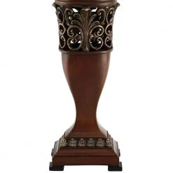 30 in. Wood Indoor Table Lamp with Off-White Shade, 9.5-Watt LED Bulbs Included (Set of 2) by TRUE FINE -Dale Tiffany Store wood true fine table lamps ad8002t 2pk 4f 1000